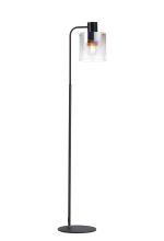 Brandroot Large Floor Lamp, 1 Light E27, Black / Iridescent Fade Glass
