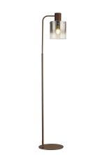 Brandroot Large Floor Lamp, 1 Light E27, Mocha / Smoke Fade Glass