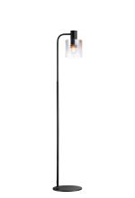 Brandroot Floor Lamp, 1 Light E27, Black / Iridescent Fade Glass