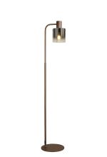 Brandroot Floor Lamp, 1 Light E27, Mocha / Smoke Fade Glass