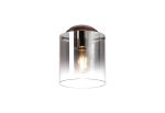 Brandroot 20cm Round Ceiling Flush, 1 Light Flush Fitting E27, Mocha/Smoke Fade Glass