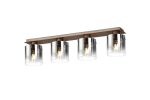 Brandroot Linear Ceiling Flush, 4 Light Flush Fitting, Mocha/Smoke Fade Glass