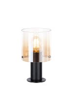 Brandroot Table Lamp, 1 Light E27, Black/Amber Fade Glass