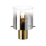 Brandroot Table Lamp, 1 Light E27, Brass/Smoke Fade Glass