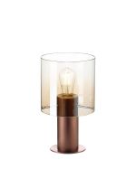 Brandroot Table Lamp, 1 Light E27, Mocha/Amber Fade Glass