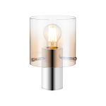 Brandroot Table Lamp, 1 Light E27, Polished Nickel/Black/Amber Fade Glass