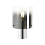 Brandroot Table Lamp, 1 Light E27, Polished Nickel/Black/Smoke Fade Glass
