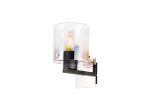 Brandroot Single Switched Wall Lamp, 1 Light, E27, Black/Iridescent Fade Glass