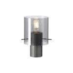 Brandroot Ribbed Table Lamp, 1 Light E27, Dark Grey/Smoke Narrow Line Glass