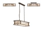 Lyon 1m x 35cm Oval Flush/Semi Ceiling/Pendant, 8 x E14, Bronze/Clear Glass