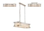 Lyon 1m x 35cm Oval Flush/Semi Ceiling/Pendant, 8 x E14, Polished Chrome/Clear Glass