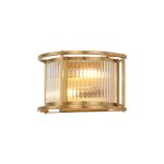 Lyon Wall Light, 2 x E14, Brass/Clear Glass