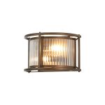 Lyon Wall Light, 2 x E14, Bronze/Clear Glass