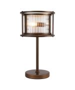 Lyon Table Lamp, 2 x E14, Bronze/Clear Glass