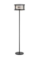 Lyon Floor Lamp, 3 x E14, Satin Black/Clear Glass