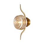 Corte 1 Light Wall/Flush Light With 160mm Glass, Brass/Amber