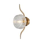 Corte 1 Light Wall/Flush Light With 160mm Glass, Brass/Clear