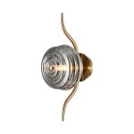 Corte 1 Light Wall/Flush Light With 160mm Glass, Brass/Smoke