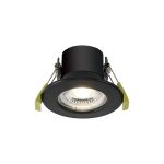 Byron 5W, Triac Dimmable 3CCT 3000K/4000K/5500K LED Fire Rated Downlight, Matt Black, Cut Out: 60mm, 550lm, IP65, DRIVER INC, 60° Deg, 5yrs Wrnty