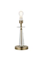 Arena 34cm Table Lamp WITHOUT SHADE, 1 Light E27, Antique Brass/Clear Crystal