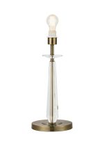 Arena 45cm Table Lamp WITHOUT SHADE, 1 Light E27, Antique Brass/Clear Crystal