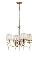 Arena 55cm Pendant, 4 Light E14, French Gold/Clear Crystal Shade (A)