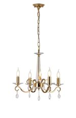Arena 52cm Pendant WITHOUT SHADE, 4 Light E14, French Gold/Clear Crystal