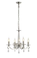 Arena 52cm Pendant WITHOUT SHADE, 4 Light E14, Polished Nickel/Clear Crystal