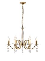 Arena 60cm Pendant WITHOUT SHADE, 6 Light E14, French Gold/Clear Crystal
