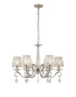 Arena 63cm Pendant, 6 Light E14, Polished Nickel/Clear Crystal Shade (A)