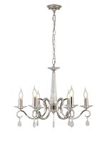 Arena 60.5cm Pendant WITHOUT SHADE, 6 Light E14, Polished Nickel/Clear Crystal