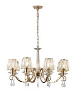 Arena 75cm Pendant, 8 Light E14, French Gold/Clear Crystal Shade (A)
