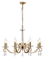 Arena 72cm Pendant WITHOUT SHADE, 8 Light E14, French Gold/Clear Crystal