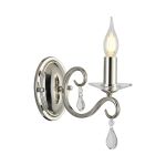 Arena Wall Lamp WITHOUT SHADE, 1 Light E14, Polished Nickel/Clear Crystal