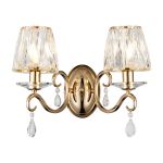 Arena Wall Lamp, 2 Light E14, French Gold/Clear Crystal Shade (A)