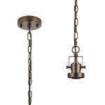 Rina 12cm Single Pendant (FRAME ONLY), 1 Light Adjustable E27, Bronze