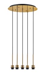 Carrie 45cm Antique Gold 5 Light Round E27 Universal Pendant (FRAME ONLY), Suitable For A Vast Selection Of Shades