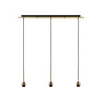 Carrie Antique Gold 3 Light Linear E27 Universal Pendant (FRAME ONLY), Suitable For A Vast Selection Of Shades