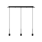 Carrie Satin Black 3 Light Linear E27 Universal Pendant (FRAME ONLY), Suitable For A Vast Selection Of Shades