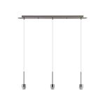 Carrie Satin Nickel 3 Light Linear E27 Universal Pendant (FRAME ONLY), Suitable For A Vast Selection Of Shades