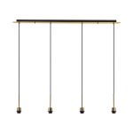 Carrie Antique Gold 4 Light Linear E27 Universal Pendant (FRAME ONLY), Suitable For A Vast Selection Of Shades
