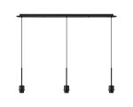 Carrie 1.4m Satin Black 3 Light E27 Universal Pendant (FRAME ONLY), Suitable For A Vast Selection Of Shades