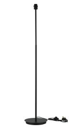 Carrie Satin Black E27 Universal Floor Lamp, Suitable For A Vast Selection Of Shades