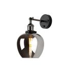 Cawdor Wall Light, 1 Light E27, Black Chrome/Black/Chrome Wine Glass