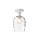 Cawdor Flush Fitting, 1 Light E27, Matt White/Clear Wine Glass