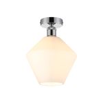 Cawdor Flush Fitting, 1 Light E27, Polished Chrome/Opal Diamond Glass