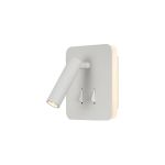 Cayman Square Wall + Reading Light, 6W + 3W LED, 3000K, 620lm Total, Individually Switched, White, 3yrs Warranty