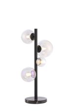 Monza Table Lamp, 4 x G9, Satin Black, Iridescent Plated Glass