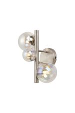 Monza Wall Lamp, 3 x G9, Satin Nickel, Iridescent Plated Glass