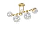 Monza Semi Flush Ceiling Light, 6 x G9, Satin Gold, Iridescent Plated Glass